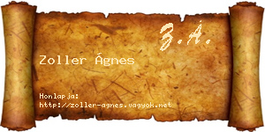 Zoller Ágnes névjegykártya